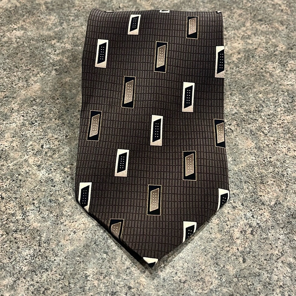 Bergamo NY Tall Man Tie | Cream/Black
